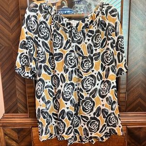 Lucky Brand 2X Sheer Gold Top